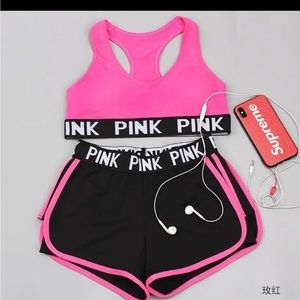 New With Tags! Very cute work out sports bra and shorts! Multiple sizes